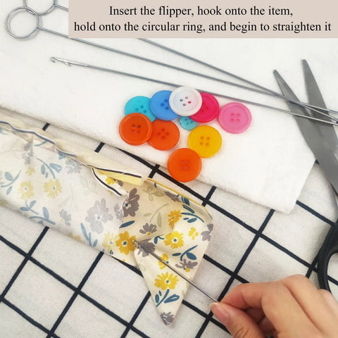 4 Pack Point Loop Turner Sewing Tools Set With Tongue Crochet And Latch Hook For Beads Belts Strips DIY Accessories Carbon Steel Durable Tools For Quick Threading And Seam Finishing, loop turner used on fabric