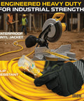 Tough As Nails Heavy Duty Outdoor Extension Cord 75 Ft 10 Gauge 15 Amp Yellow SJTW Weatherproof 3 Prong Power Cable in use on site