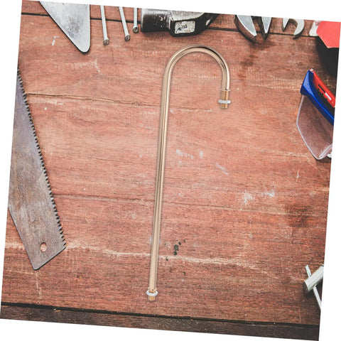 Adjustable Curved Lamp Rod Replacement With Threaded Hardware DIY Quick Fix For Lamp Repairs on wooden table with tools