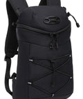 Black lightweight insulated hydration backpack with 2L or 3L water bladder for hiking, trail running, cycling and race day