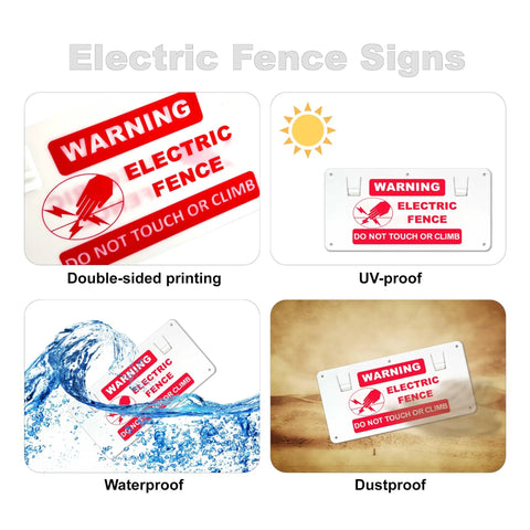 15 Piece Electric Fence Warning Signs No Touching Electric Safety Sign To Protect Your Farm Home 9.68 By 5.04 Inches White And Red Pack Of 15 Durable Signs With Mounting Holes And Lugs