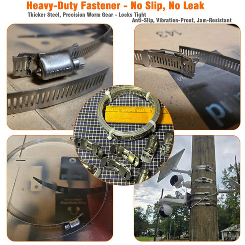 Cut To Size 12 Foot Stainless Steel Hose Clamp Kit With Ten Heavy Duty Fasteners Built Tough Adjustable Worm Gear Clamp for projects