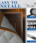 Magnetic Thermal Insulated Door Curtain Fits 32 X 80 Inch Door Curtain Size 34 X 82 Inches Five Layer Oxford and Cotton Cover Insulation for Winter Doorways Attics Keeps Cold Air Out Grey installation features