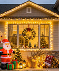 Bright 100 LED String Lights Indoor Outdoor 33 Ft With 8 Modes Warm White Plug In Connectable Fairy Twinkle Lights on house