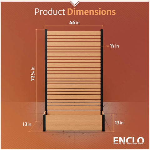Six Foot High Freestanding Privacy Screen With Planter Box For Patio Three Point Eight Foot Wide Cedar Color Outdoor Wall