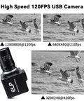 Top Tier Global Shutter Usb Camera With Hella Fast 640 Fps Monochrome Capture And Slick 5 To 50 Millimeter Cs Lens Kit For Linux Mac And Windows Platforms, showing image sequences of seagulls.
