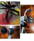 Heavy Duty Rubber Swivel Caster Wheels Set Of Five Silent Furniture Casters With M10 And M12 Threaded Stems 1.5 Inch attached to chair base