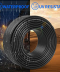 Eighteen Gauge Four Conductor Solid Sprinkler System Wire 50Ft With PVC Jacket for underground use, waterproof and UV resistant