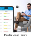 Person using Boss Level Smart Air Conditioner Controller With WiFi Thermostat; mobile app interface in focus.