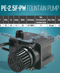 Compact Submersible Pump For Small Ponds And Fountains, 115 Volt Direct Drive, 1/28 HP, 475 GPH, 15 Ft Cord, Model 566612