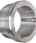 WA40 Taper Bushed Weld On Hub For Pulleys And Sprockets, steel construction, 7.75 inch outer diameter, side view
