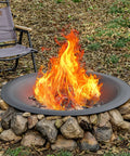 35 Inch Steel Fire Pit Bowl Built To Last For DIY Or Replacement, Includes Spark Screen And Fire Poker, Large Round Fire Pit Bowl In Use