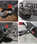 Six Piece Five Eighths Inch D Ring Shackles Heavy Duty Screw Pin Clevis For Towing And Off Road Recovery, attached to vehicle bumper