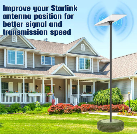 Starlink Gen 3 Ground Pole Mount Kit, 7.5 Ft Adjustable Pole With Pipe Adapter For Backyard Outdoor Setup, No Fuss Install, Compatible With Gen 3 Standard, Simple Hookup And Strong Signal Reception