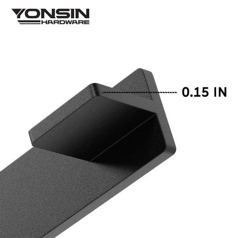 Close-up of Tough As Nails 6 Inch Gate Flip Latch with 0.15 inch thick iron, matte black finish for secure locking.
