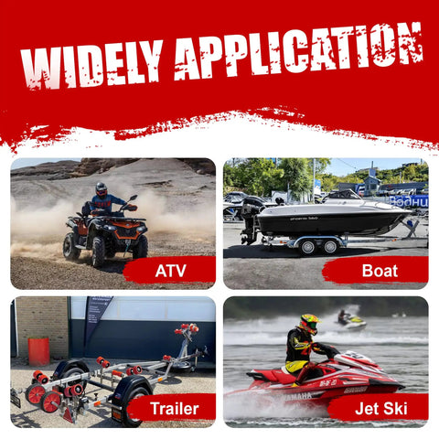 Heavy Duty 600 Lb Boat Trailer Winch With Black Polyester Strap Anti Slip Handle Hand Crank Two Way Ratchet applications for ATV, trailer, boat, jet ski.