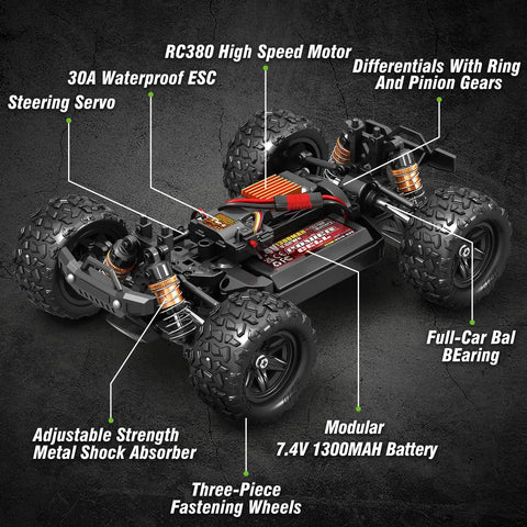 All Terrain RC Car For Adults And Boys The Beast 1:18 Scale 4WD Off Road Remote Control Truck waterproof chassis view