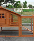 Deluxe Large Wood Chicken Coop With Nesting Box And Run For 3 To 5 Chickens Durable Fir Construction Easy Clean Tray
