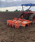 Heavy Duty Tractor Mounted Seed Drill With Eight Seed Wheels Adjustable Spacing And Depth 15Lb Hopper in field