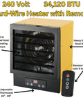 Beefy 240V Ceiling Mounted Garage Heater With Remote 10KW Hardwired Space Heater For Workshops ECO System Overheat Protection