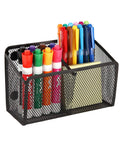 Magnetic Pencil Holder With Extra Strong Magnets Mesh Marker Organizer For Whiteboards Refrigerators And Lockers Black Finish
