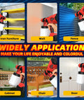 Pro Grade Cordless Paint Sprayer With Four Solid Copper Nozzles And A Bright Digital Display To Crush Any Home Reno Job Quick On 18v Tool Batteries Sold As Tool Only in use painting iron furniture, wall, fence, cabinet, chair, and door.