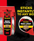 Clear Box Lock Packing Tape With Dispensers, Extreme Grip For Shipping And Mailing, 1.88 In By 22.2 Yd, 6 Rolls Packaging Display