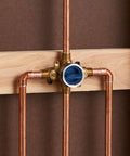 GrohSafe 3.0 Pressure Balance Rough-In Valve For Showers installed in wall with copper pipes and flush test plug