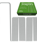 Heavy Duty Tough As Nails 11 Gauge 6 Inch Landscape Staples Pack Of 100 Galvanized U Shaped Sod Pins for Lawn Fence Weed Barrier Fabric