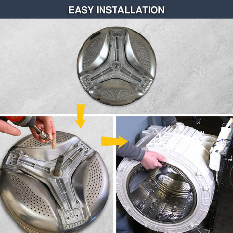Washer Spinner Support Replacement For Kenmore And LG Washers Built Tough Durable Iron Spider Drum Support Replaces 4434ER0002D 4434ER0002A 4434ER0002B 4434ER0002E AP5592038 WM2501HWA shown in installation process