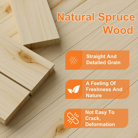 Close-up of natural spruce wood showing detailed grain, part of Double Sliding Barn Doors 42 Inch By 84 Inch With 8 Ft Single Track
