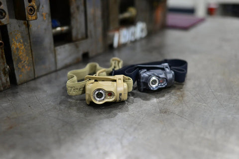 Byte Tactical LED Headlamp Lightweight Compact Hands Free Lighting With White And Red Beam Options Durable Tan for outdoor ops