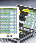 20 Pack Inches To Millimeters Conversion Chart Stickers For Workshop And Garage Use Waterproof Vinyl Decals With Sticky Backing Pro Grade Educational DIY Cheat Sheets shown on toolbox