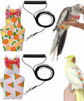 All In One Two Pack Bird Diaper Kit With Harness And 80 Inch Leash Waterproof Nappy Flight Suit worn by cockatiels