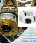 16mm Bore Double Split Shaft Collar With 35mm Outer Diameter And 12mm Thickness Aluminum Alloy Locking Collar Clamp Includes Set Screw And Hex Wrench on machine shaft
