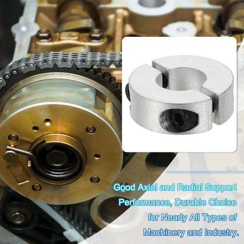 16mm Bore Double Split Shaft Collar With 35mm Outer Diameter And 12mm Thickness Aluminum Alloy Locking Collar Clamp Includes Set Screw And Hex Wrench on machine shaft