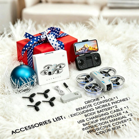 4K Camera Drone For Beginners With Altitude Hold And One Key Takeoff Landing Auto Follow 3 Speed Modes Stunt Roll Live Phone Feed