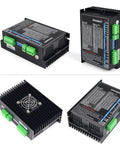 DMA860S 2-Phase Stepper Driver for CNC routers and engraving machines, top and side views showing connectors and heat sink.