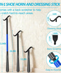 Senior Daily Living Assist Kit No Bending Sock Aid Foldable Reacher Grabber with dressing stick and back scratcher