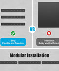 Comparison of strip and traditional pegboard systems showing Modular Pegboard Strip Storage System With 3 Wall Mount Strips 16 Pegboard Hooks And 4 Double Hooks Heavy Duty Metal Slat Wall Organizer For Garage Basement Laundry Room And Garden Tools Rakes And Shovels Perfect Gift For Dads vs traditional bulky option.