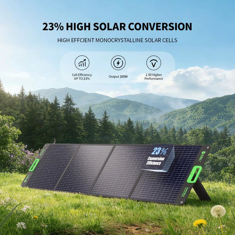 200W solar panels with high-efficiency monocrystalline cells for 1000W Portable Power Station With 200W Solar Panels For RV And Van Life