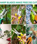 3 Pack Garden Pruning Shears Set With Stainless Steel Blades Ergonomic Anti Slip Handles Durable Garden Scissors in use
