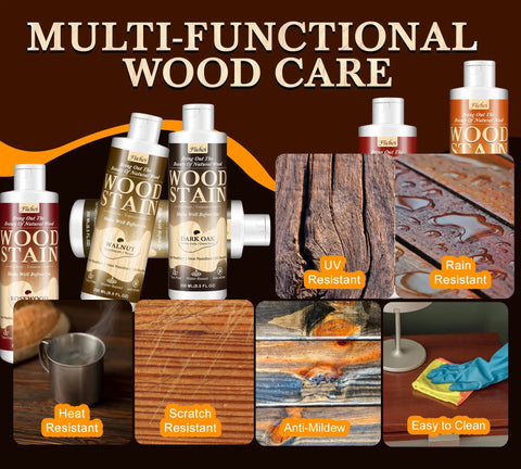 Top Shelf Water Based Wood Stain In Deep Walnut Tone To Refresh Scuffed Furniture And Cabinetry With Nontoxic Low Odor Formula.