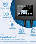 Display panel of Dual Output 300W Low Voltage Landscape Transformer With Timer And Photocell Sensor showing control features.