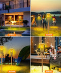4 Pack Outdoor Solar Torch Lights With Flickering Flame Waterproof Garden Tiki Torches used in all seasons