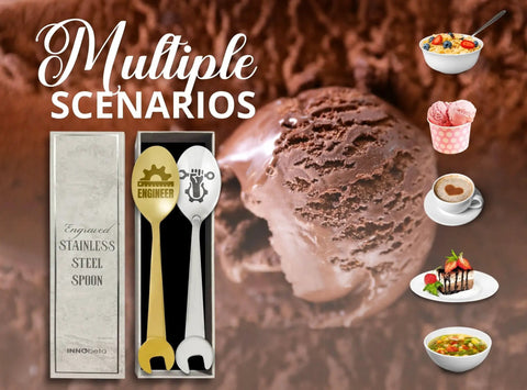 Engineer Gifts Spoon Set For Men, Ideal Mechanical Engineer Gift For Builders, Mechanics, And Blue Collar Pros, ice cream