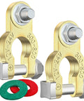 Heavy Duty Battery Terminal Clamps With Pure Copper Ends And Anti Corrosion Pads M8 Bolt Top Post Style For Car Truck Boat Marine RV