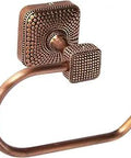French Style Toilet Paper Holder In Antique Copper, Hand Crafted Pewter Fixture shown at an angle, highlighting texture.