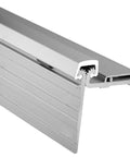 Bronze Piano Hinge Half Surface Mounting Two Inch Leaf Width Eleven Sixteenth Inch Leaf Height, Clear Anodized Finish, Heavy Duty Continuous Geared Hinge for Doors Retrofit Applications Made in USA One Each half-surface sectional view