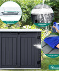 Outdoor Resin Storage Shed With Multi Opening Doors Easy Access Weatherproof Lockable 35 Cu Ft Capacity illustration